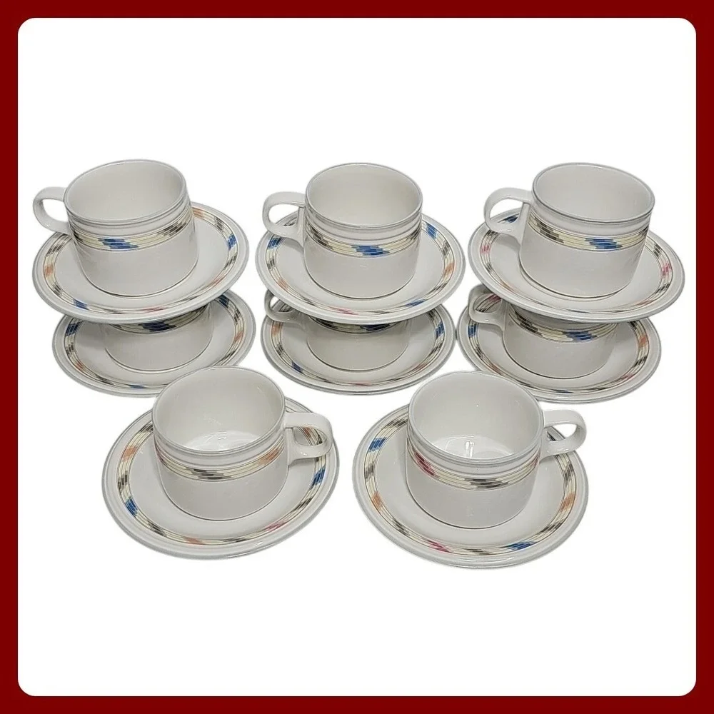 Studio Nova Villager Mesa Set Service 8‎ VTG MCM Dinnerware Plates Retro